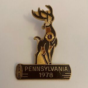 Lions Club Pennsylvania 1978 Deer Pin